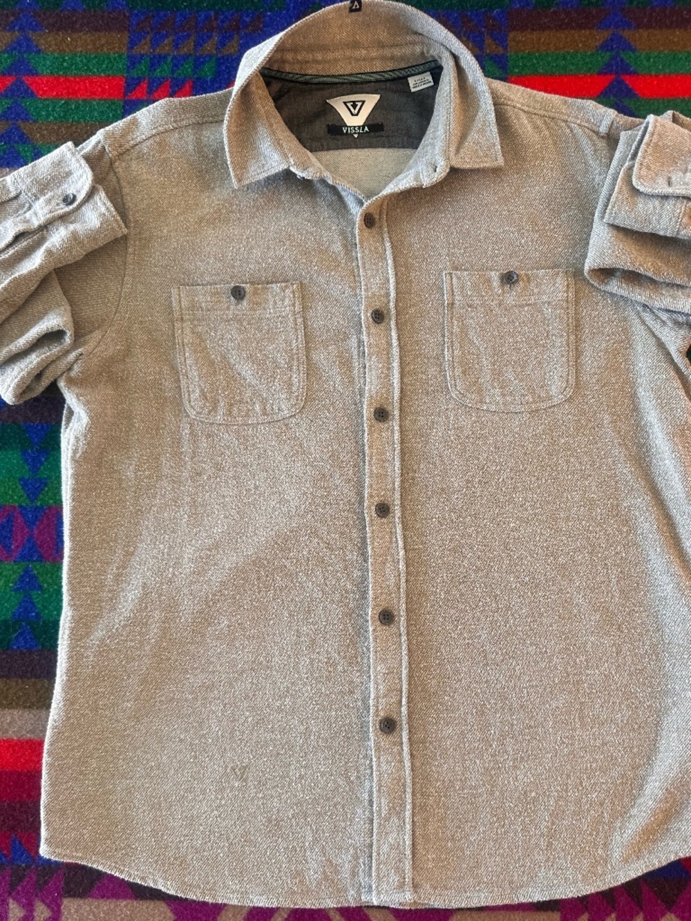 -Vissal-Shaver Long Sleeve Flanne-Large-Sand
